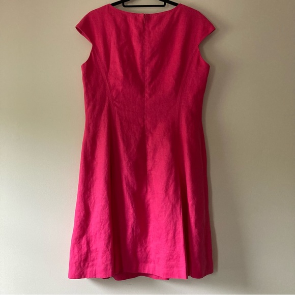 Anne Klein Dress Pink Linen Sheath Dress - Picture 5 of 8